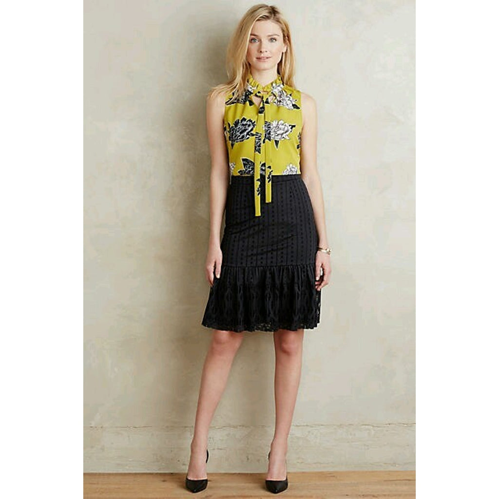 NEW Anthropologie Eyelet Trumpet Skirt by Moulinette Soeurs $98.00 Size Small