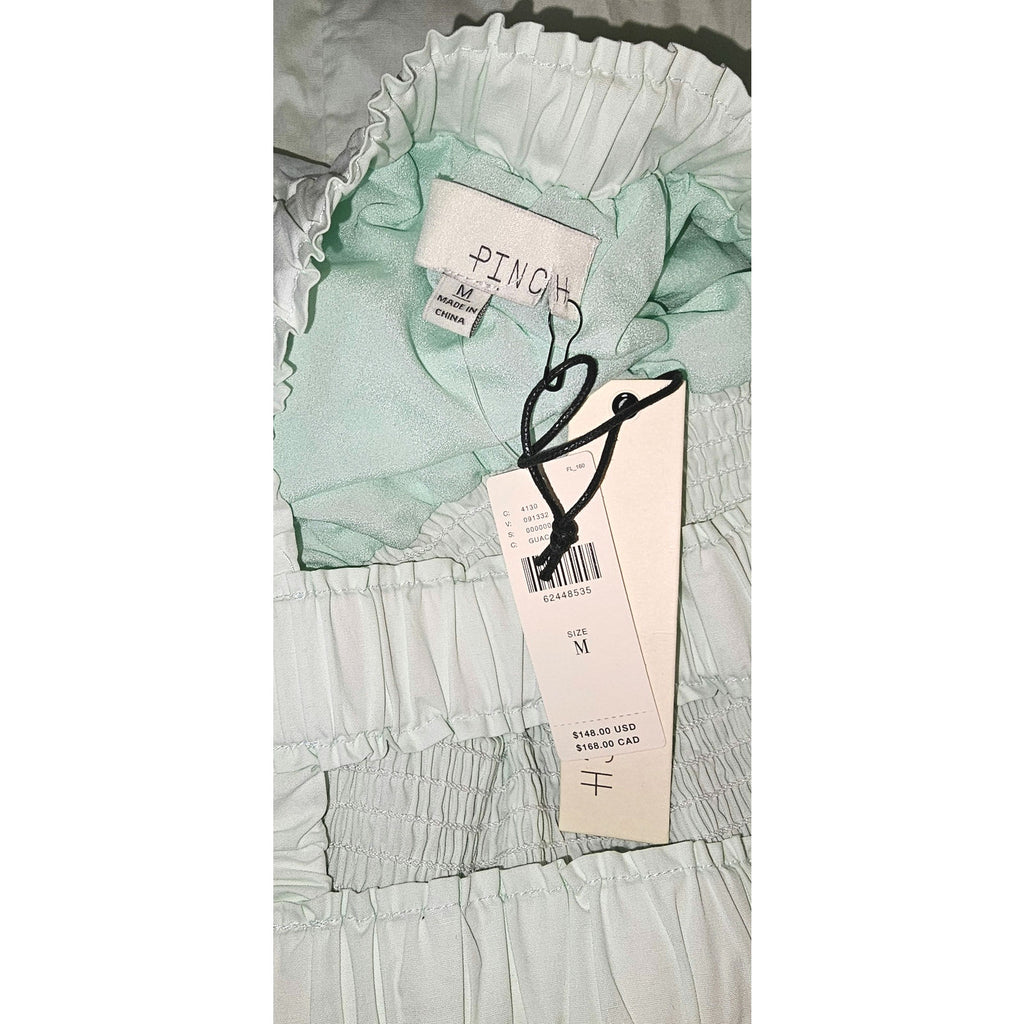 Anthropologie Smocked Mini Dress by PINCH MEDIUM Guac - Mint Green Anthropologie