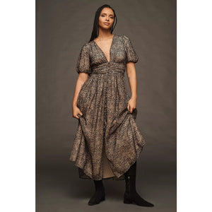 New ANTHROPOLOGIE The Katerina Button-Front Dress: Velvet Edition $230 PLUS 16W