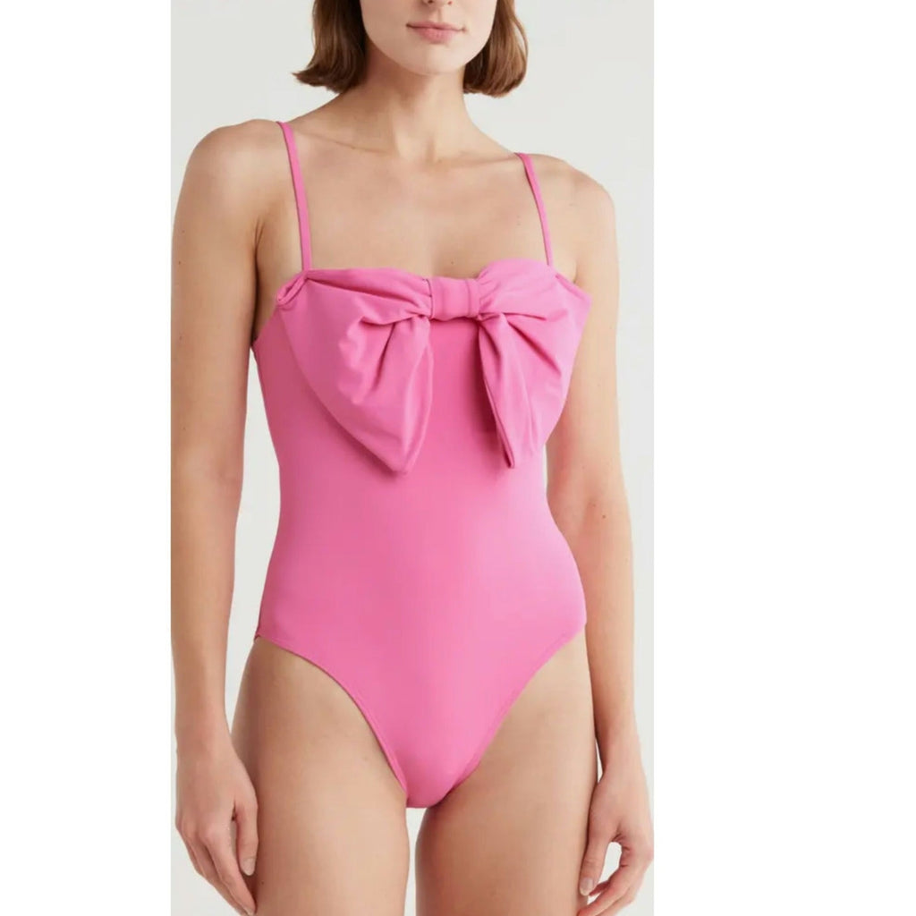 Anthropologie Hutch Dita Bow One-Piece Swimsuit LARGE Pink Anthropologie