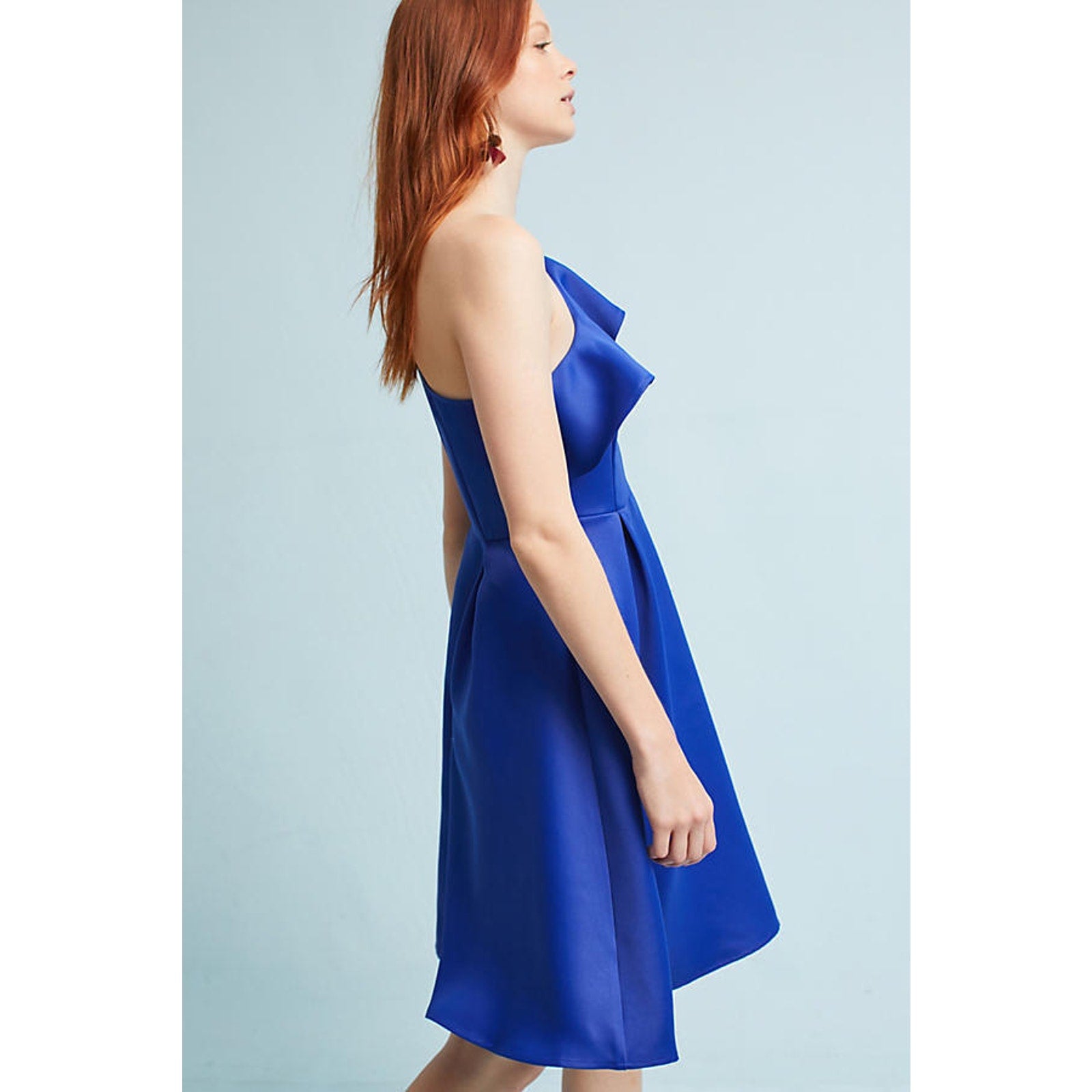 New Anthropologie Seen Worn Kept Shreya Fit & Flare Blue Midi Dress $158 Size 2