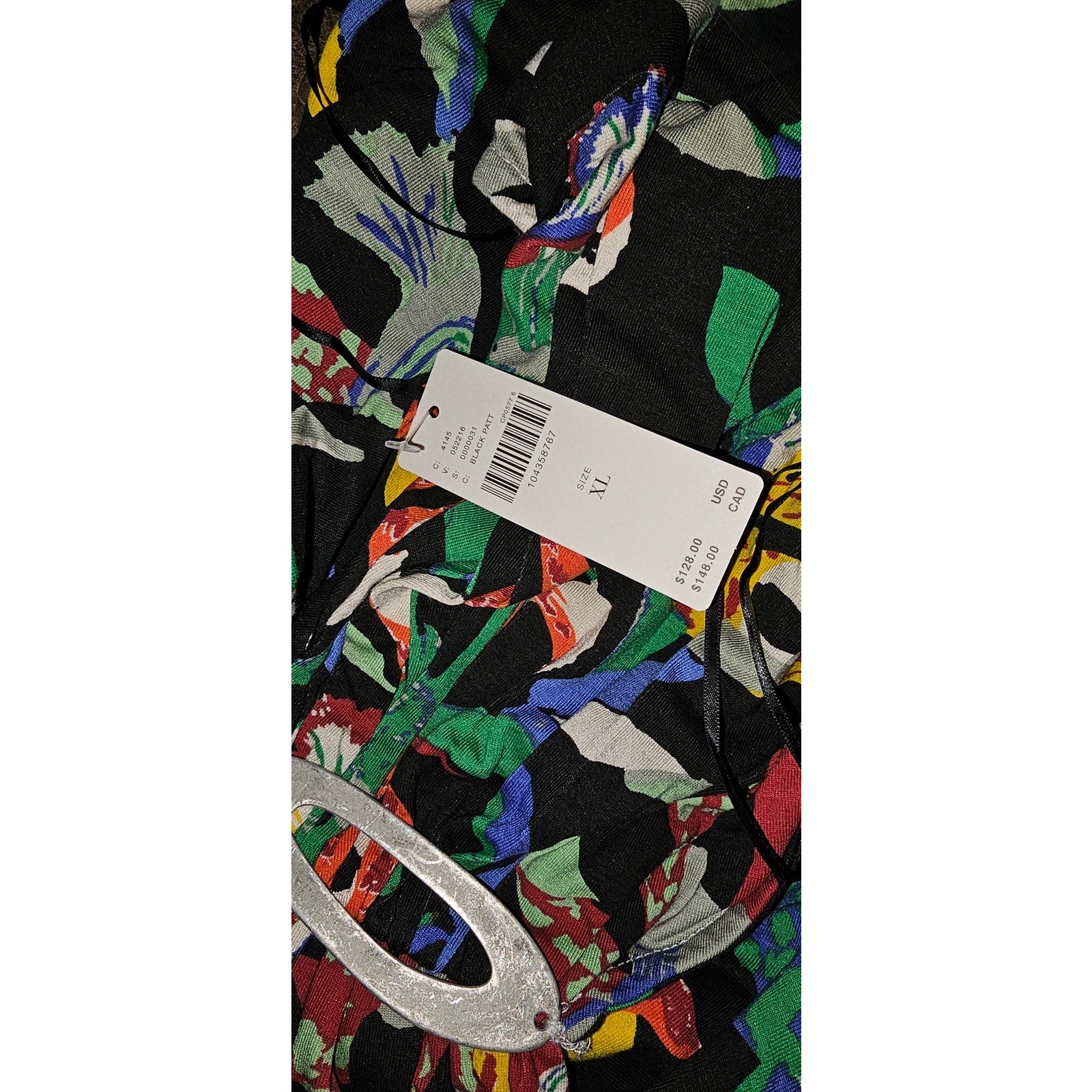 ANTHROPOLOGIE Celandine Marambia Cutout Maxi Dress X-LARGE Black Multi Anthropologie