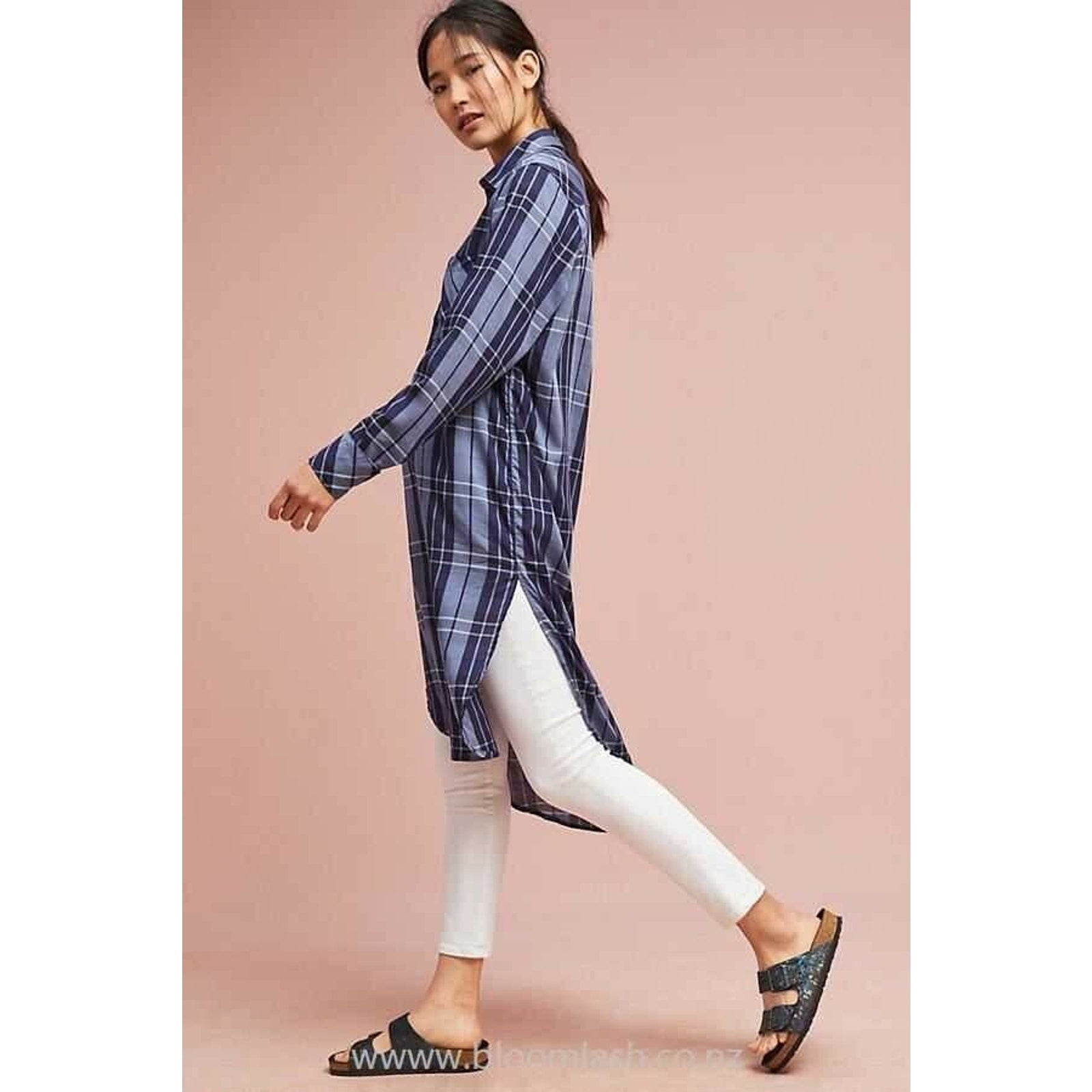 Anthropologie Arnelis Button Down Maxi Shirt