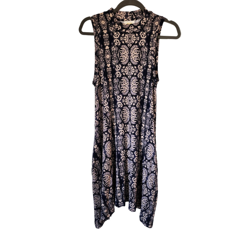 Anthropologie Maeve Lilt Swing Dress Size Small Navy Blue Marine Rare Anthropologie