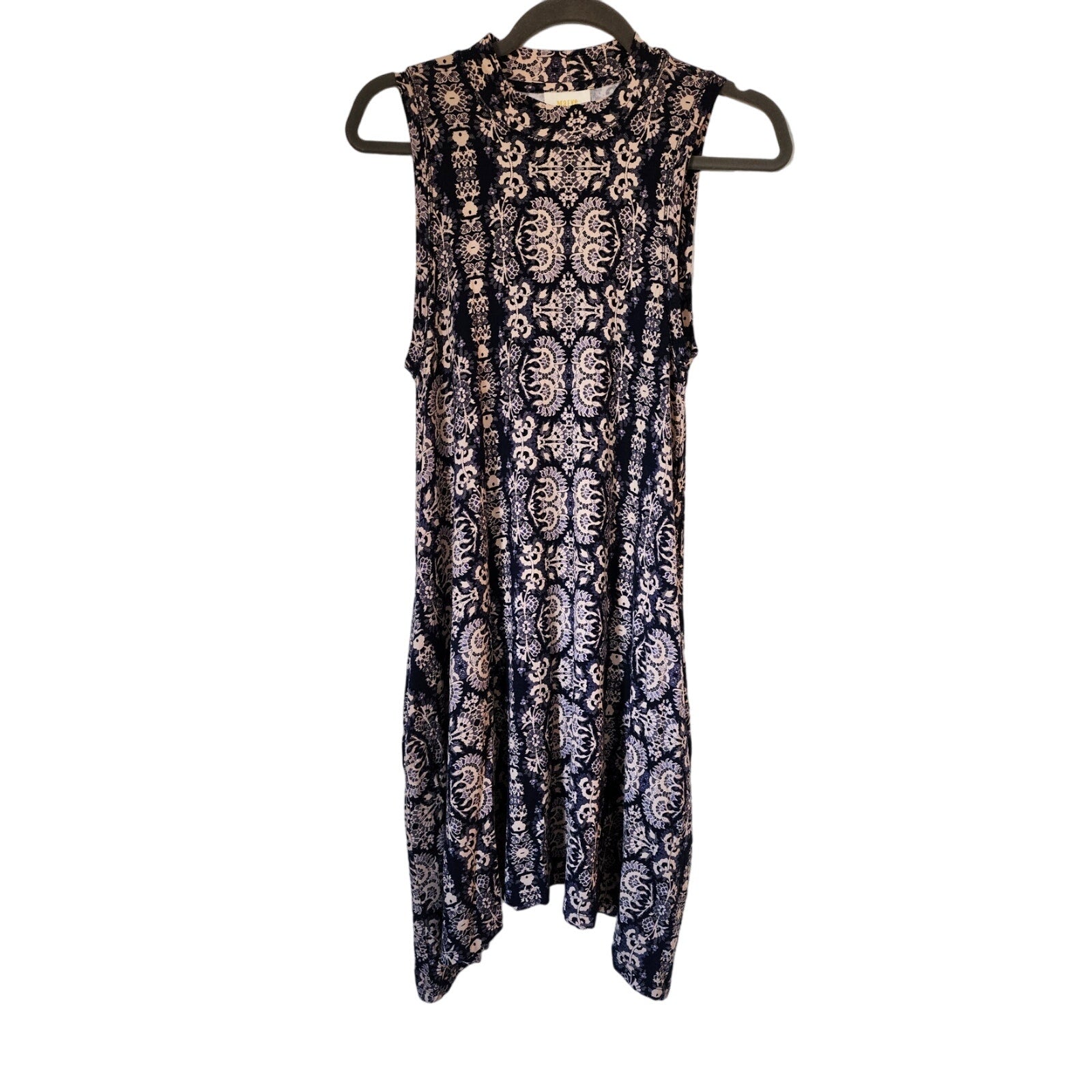 Anthropologie Maeve Lilt Swing Dress Size Small Navy Blue Marine Rare Anthropologie