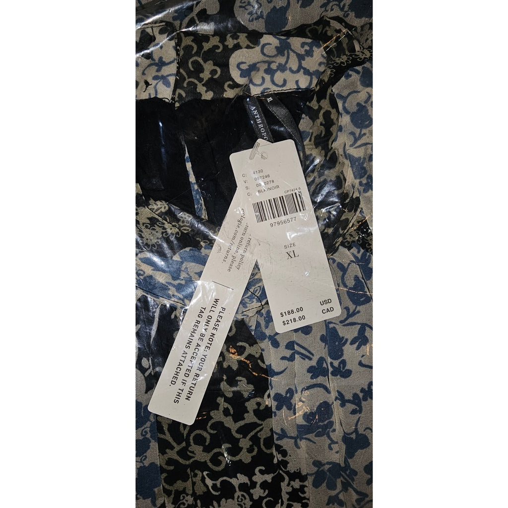 Anthropologie The Somerset Chiffon Halter Maxi Dress X-LARGE Black Anthropologie