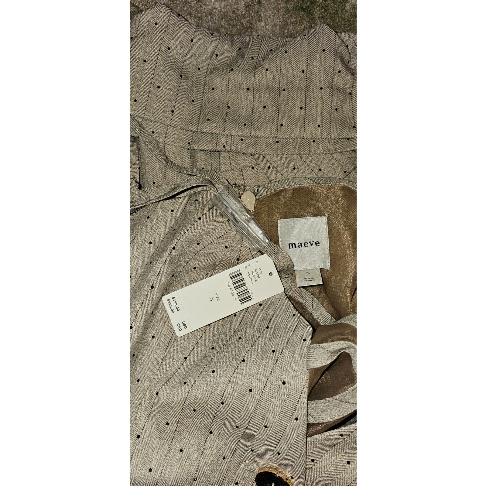 Anthropologie Maeve Structured Blazer Mini Dress SMALL Neutral Anthropologie