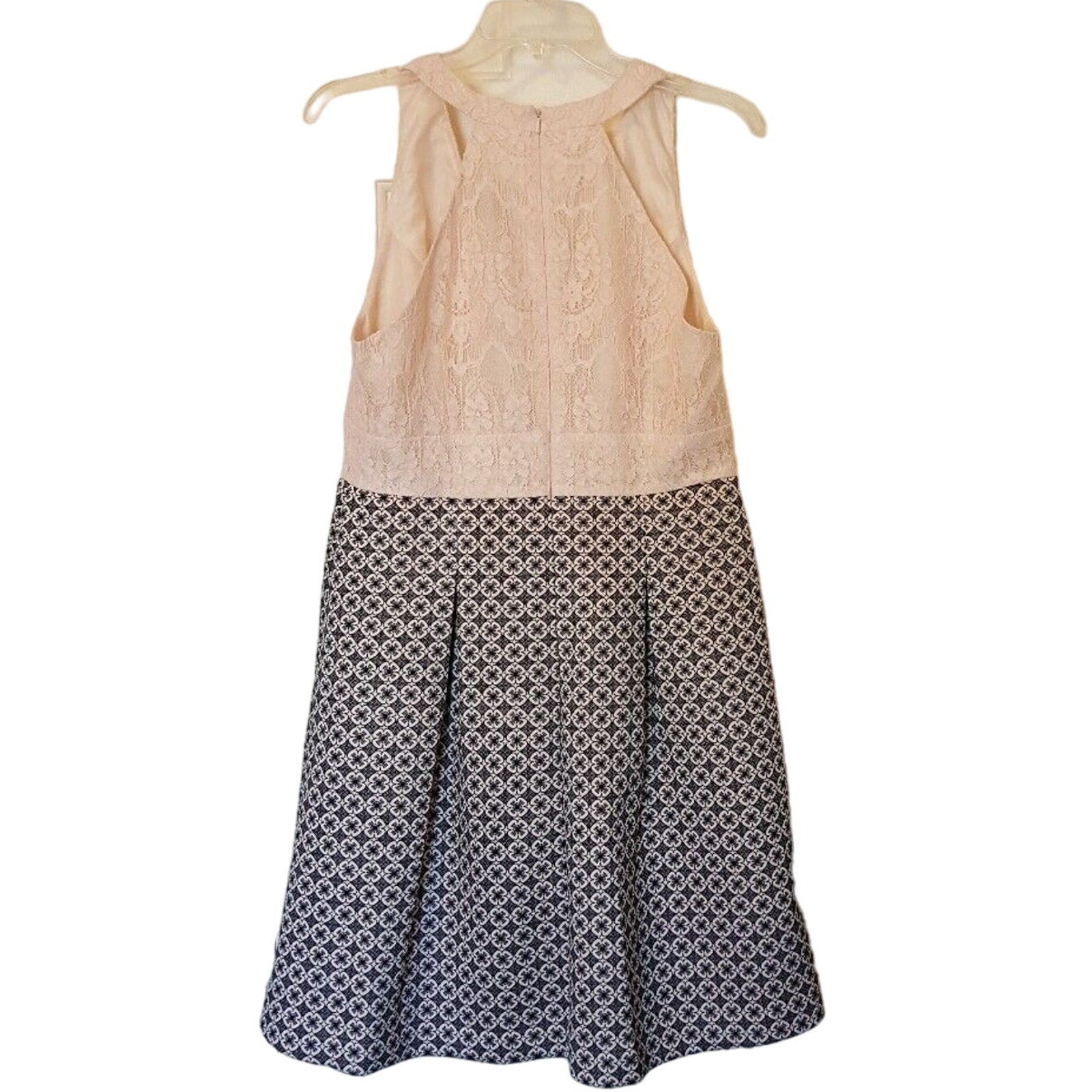 New Adrianna Papell Lovely Lace Geo Mini Dress Pink Size 10