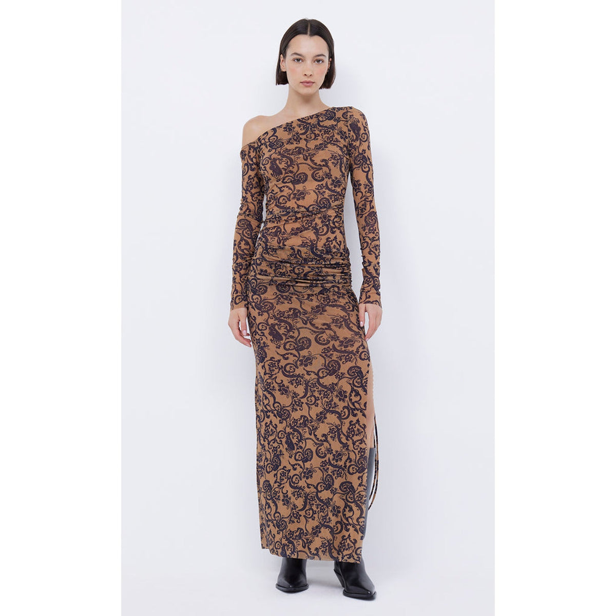 Anthropologie BEC+BRIDGE Western Sun Long-Sleeve Dress US SIZE 10 Brown Anthropologie