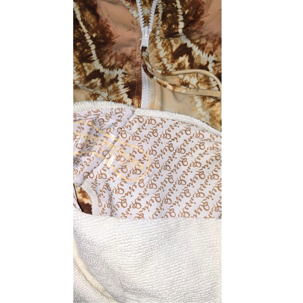 New FREE PEOPLE Resin Obsidian Paisley Surf Suit $185 LARGE Brown Motif