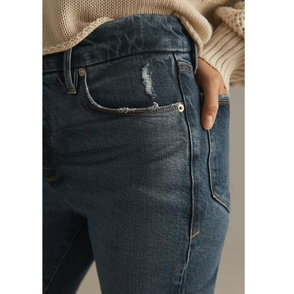 New ANTHROPOLOGIE Good American Good Legs Mid-Rise Straight Jeans $159 SZ 14/32