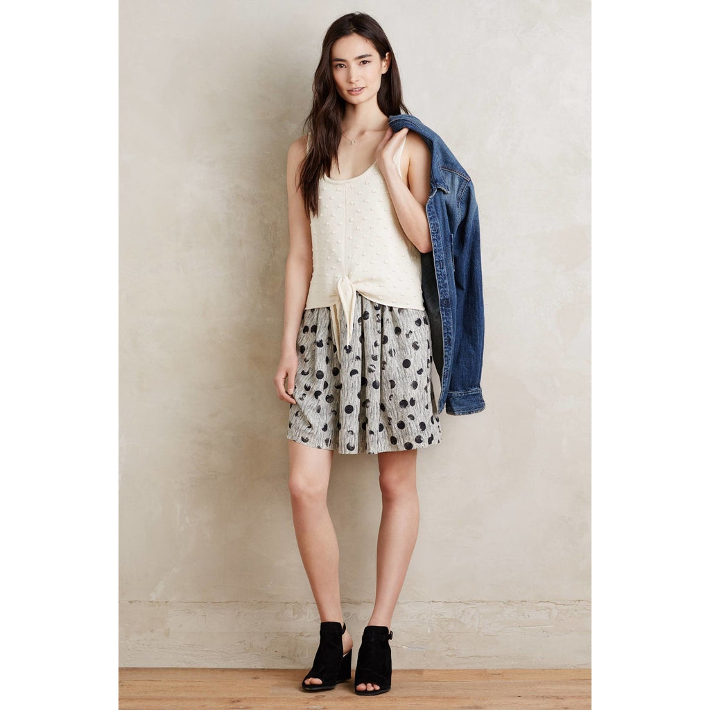 NEW Anthropologie Callahan $118 Women's Ivory Dot-embossed Knit Tank Top Large