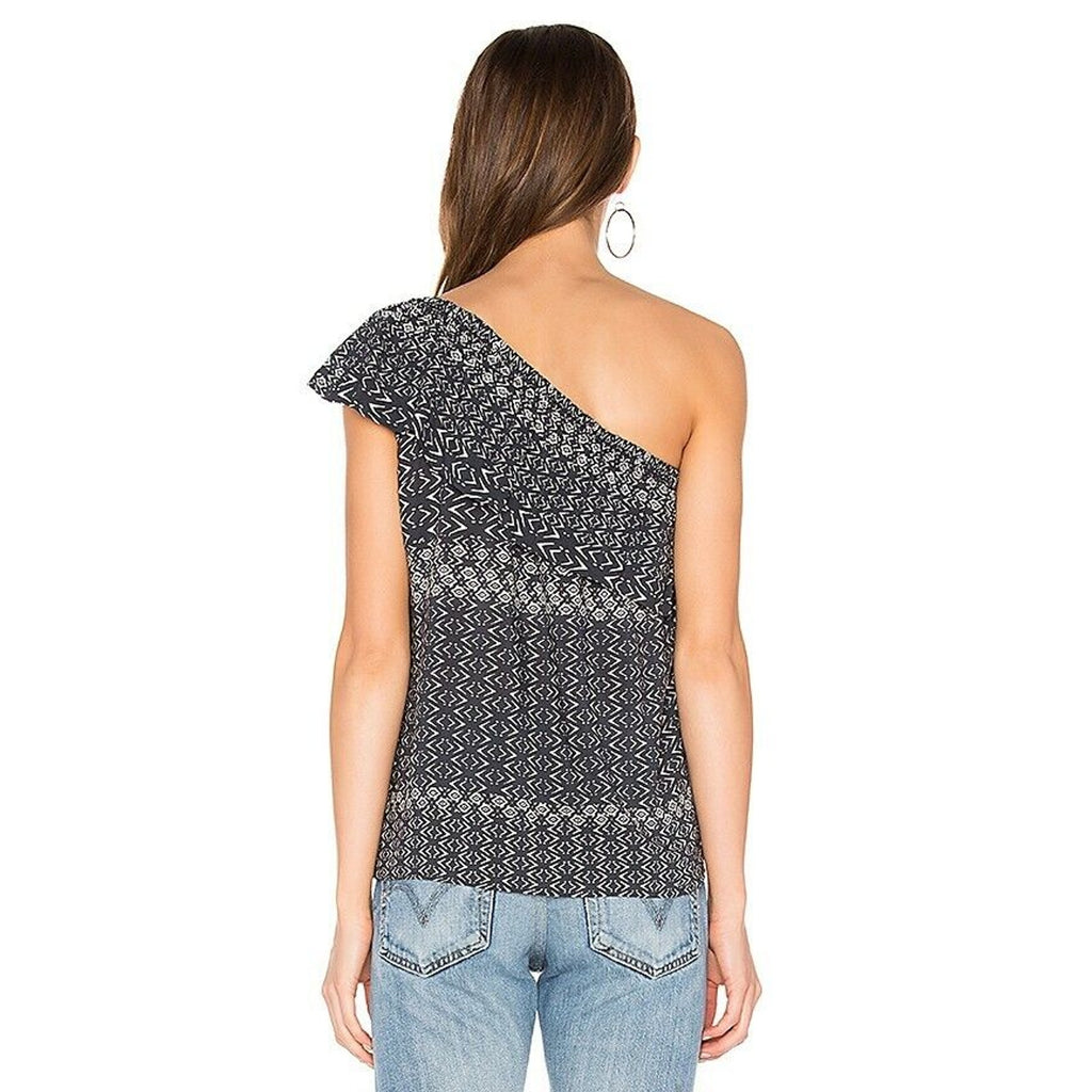 New Anthropologie Velvet by Graham & Spencer Florine One-Shoulder Top $108 Blue