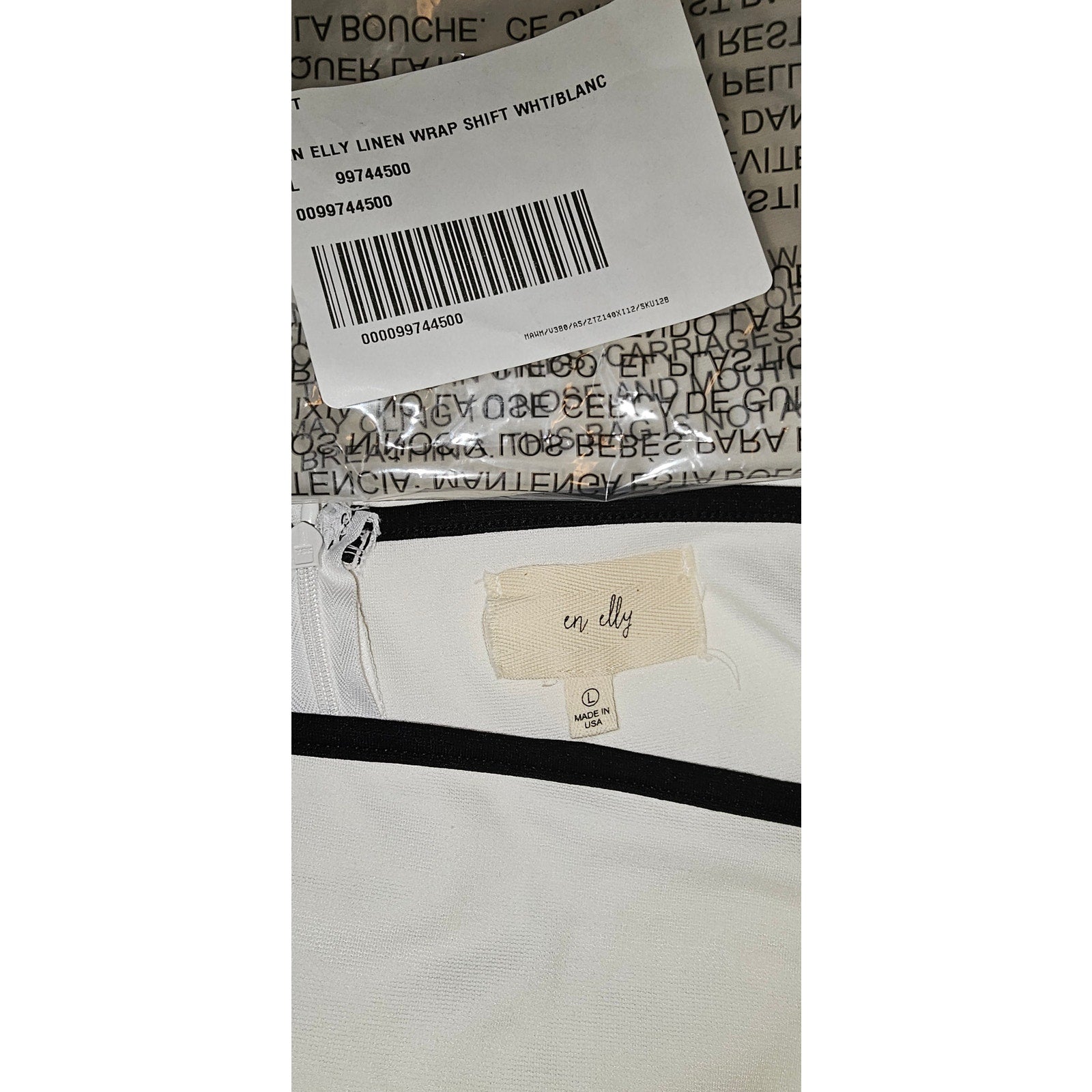 Anthropologie En Elly Strapless Wrap Shift Mini Dress LARGE White Anthropologie