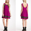 New Free People Georgia Lace Flare Party Slip Style Mini Dress Size 0 $98 Purple