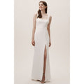 Anthropologie BHLDN Adena Crepe Dress Maxi SIZE 4 Ivory Anthropologie