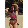 FREE PEOPLE free-est Orchid One-Piece Swimsuit SMALL Auburn Bali Floral Free People