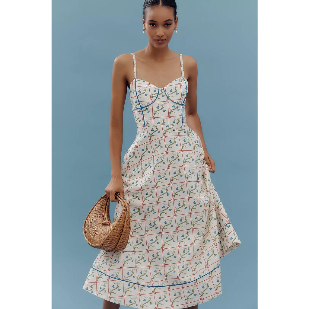 Anthropologie Rachel Antonoff Harper Linen Cotton Blend Midi Dress 1X Anthropologie