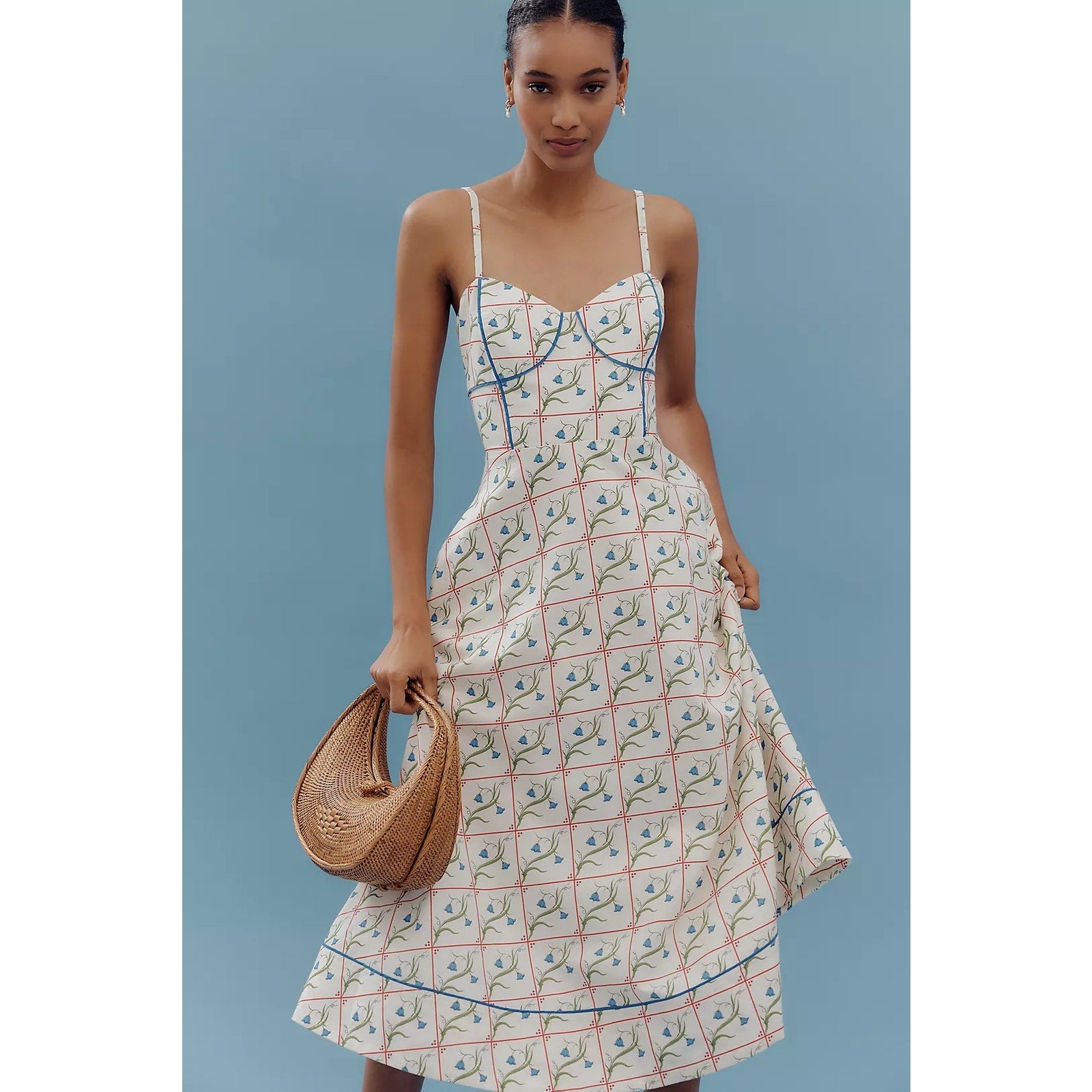 Anthropologie Rachel Antonoff Harper Linen Cotton Blend Midi Dress 1X Anthropologie