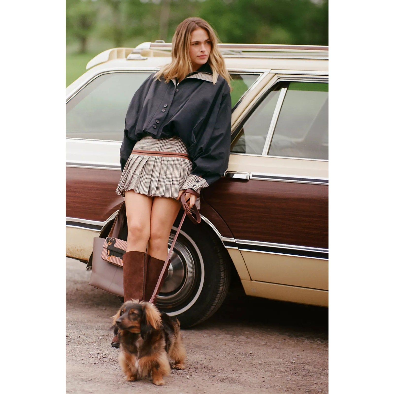 Anthropologie Glastonbury Vest Pleated Mini Dress