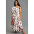 New ANTHROPOLOGIE Priya Israni Puff One-Shoulder Belted Maxi Dress $258 XXSP