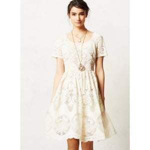 New Anthropologie Ivoire Lace Dress by Tracy Reese $188 SIZE 6 Ivory Midi Daisy