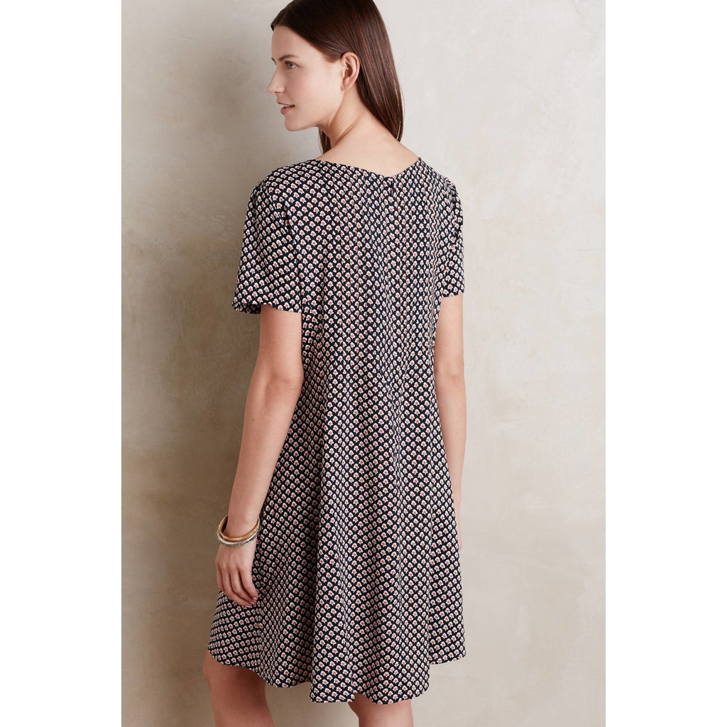 NEW Anthropologie Tylho Black Ruffled Tunic Mini Dress Size Small