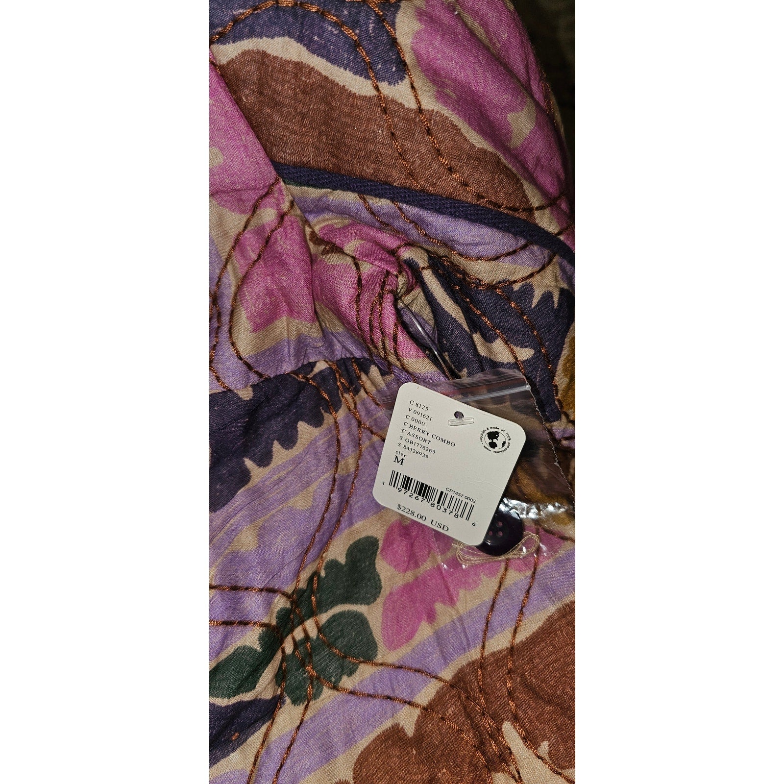 New FREE PEOPLE Atlas Quilted One-Piece Romper $228 MEDIUM Berry Combo