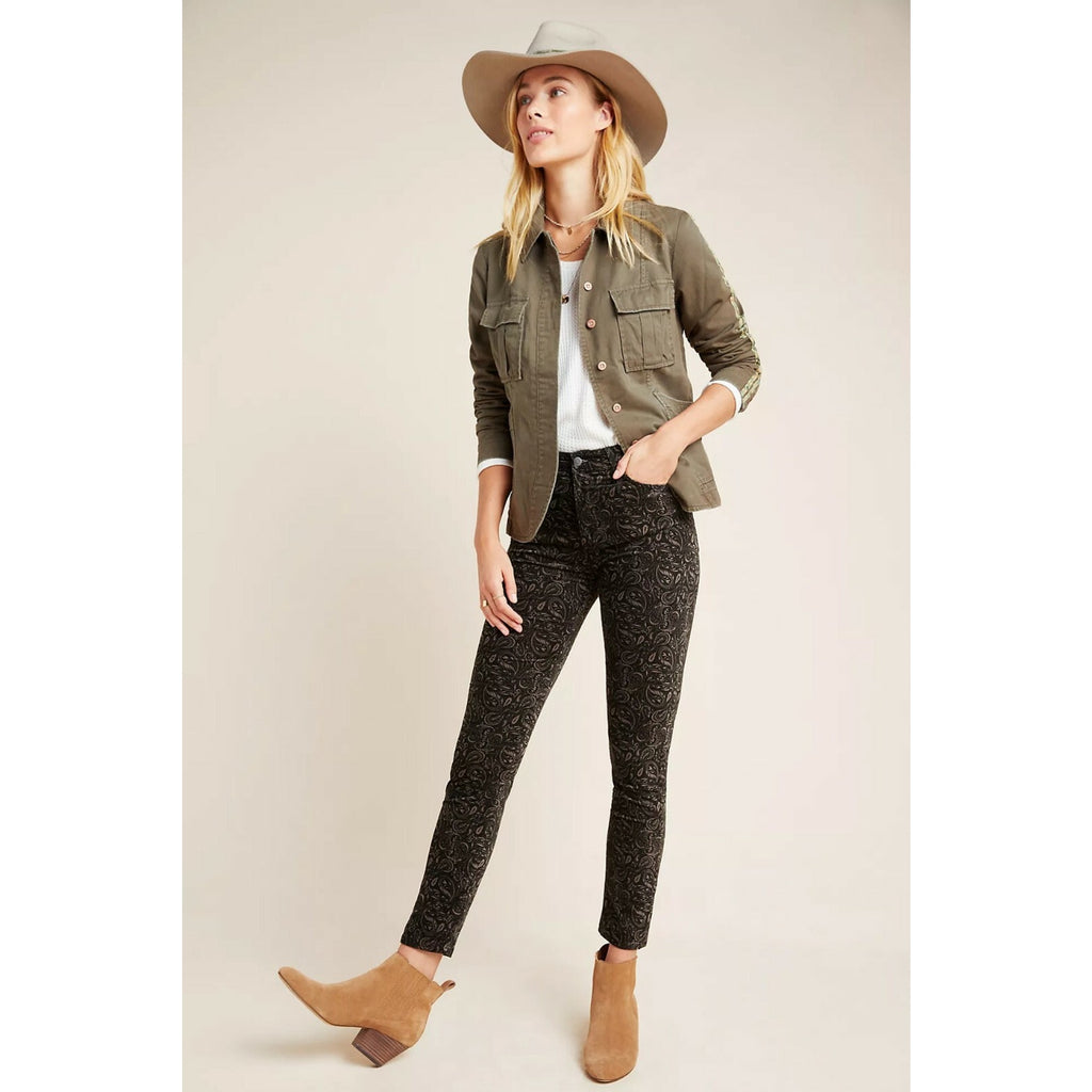 NEW Anthropologie Stitch's Olivette Camo-Striped Utility Jacket $150 Sz Small