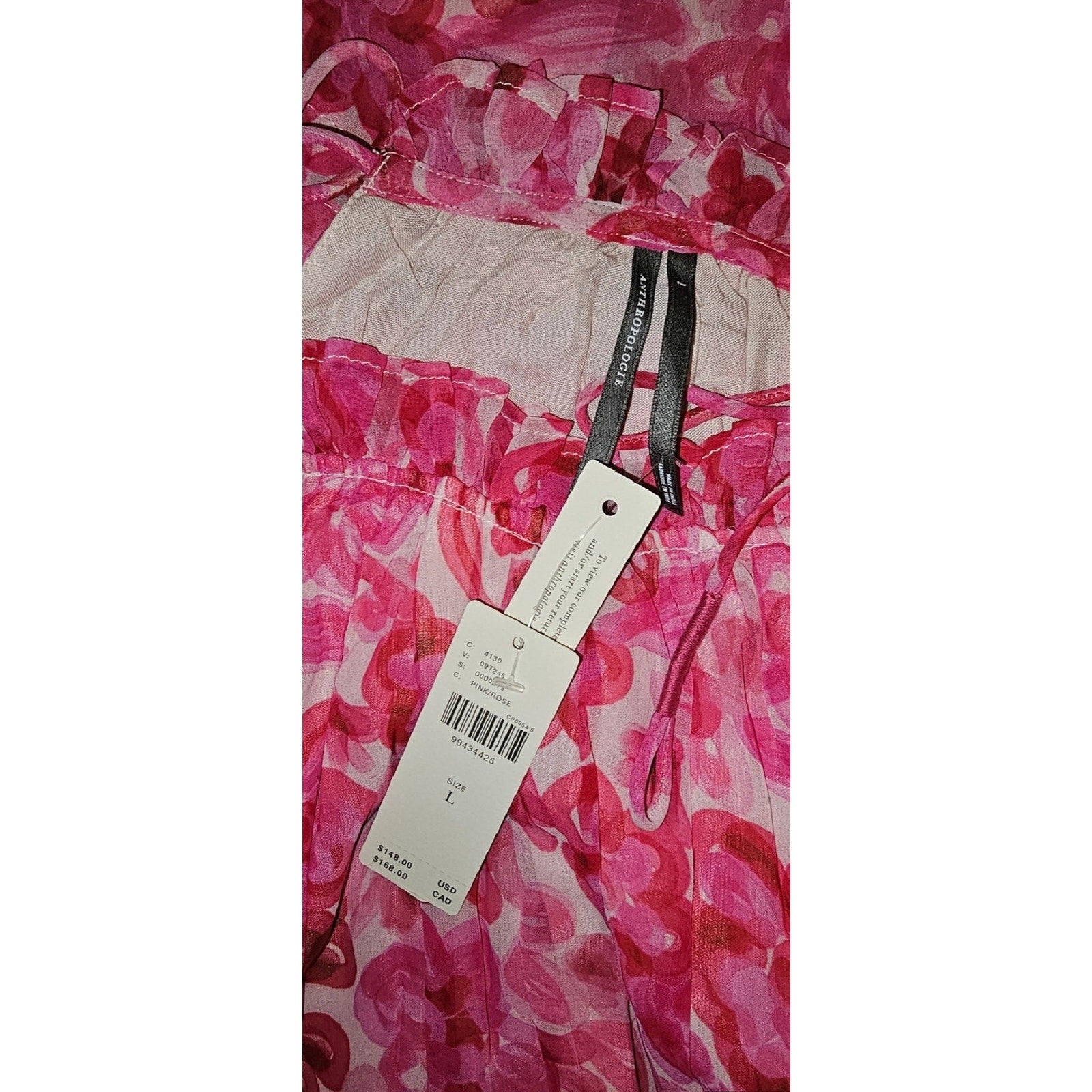 Anthropologie The Somerset Halter Mini Dress Large Pink Floral Boho Anthropologie