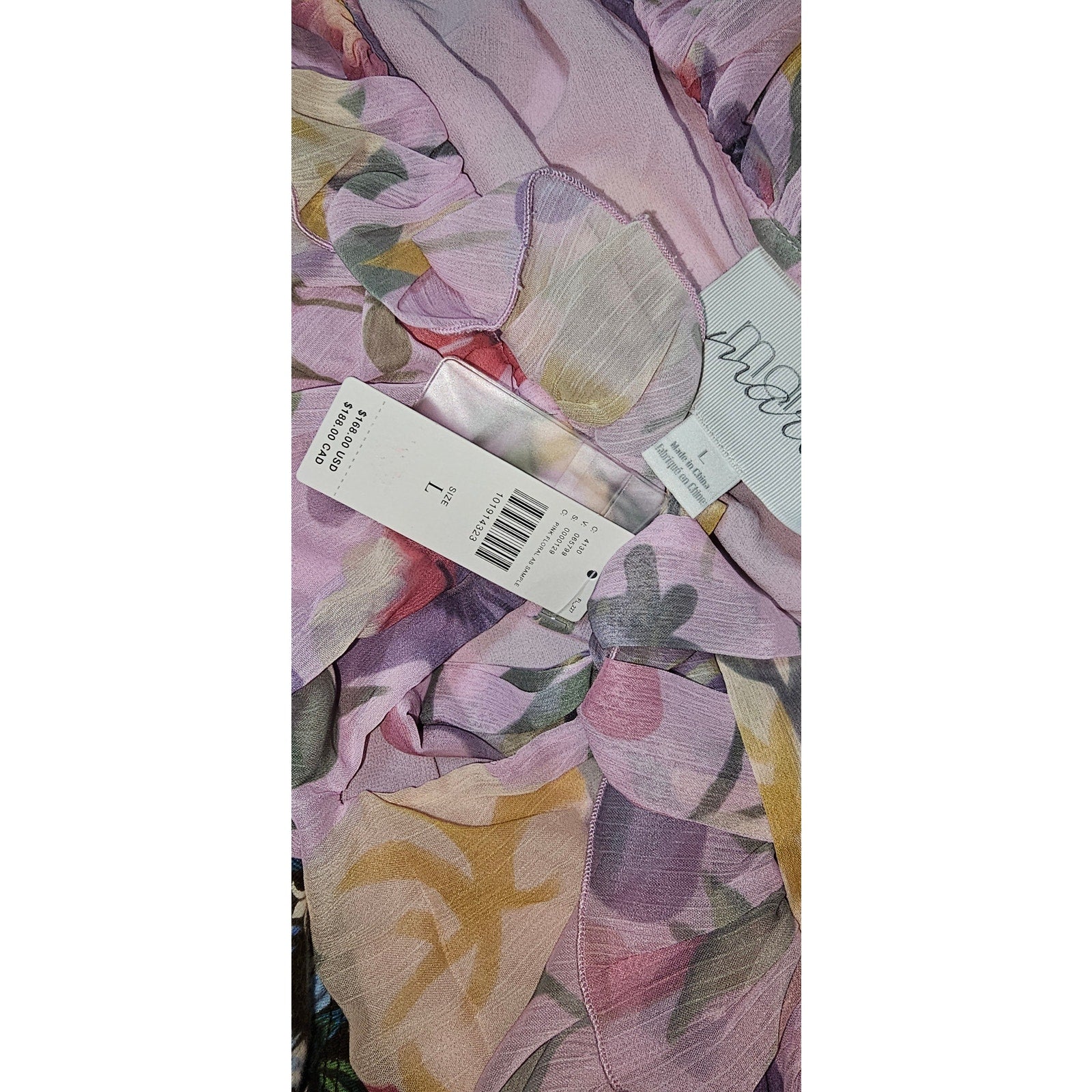 Anthropologie Mare Mare Long-Sleeve Mini Dress $168 Large Pink Floral Boho