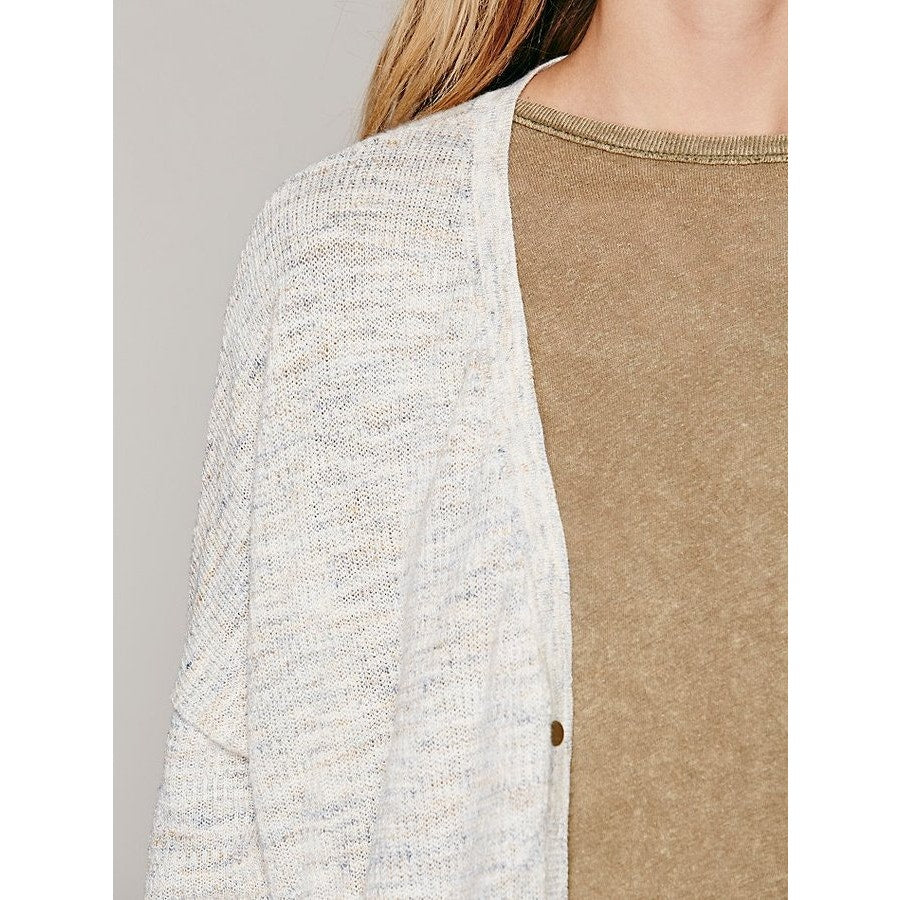 Free People Ribbed Oversized Lightweight Knit Cardigan