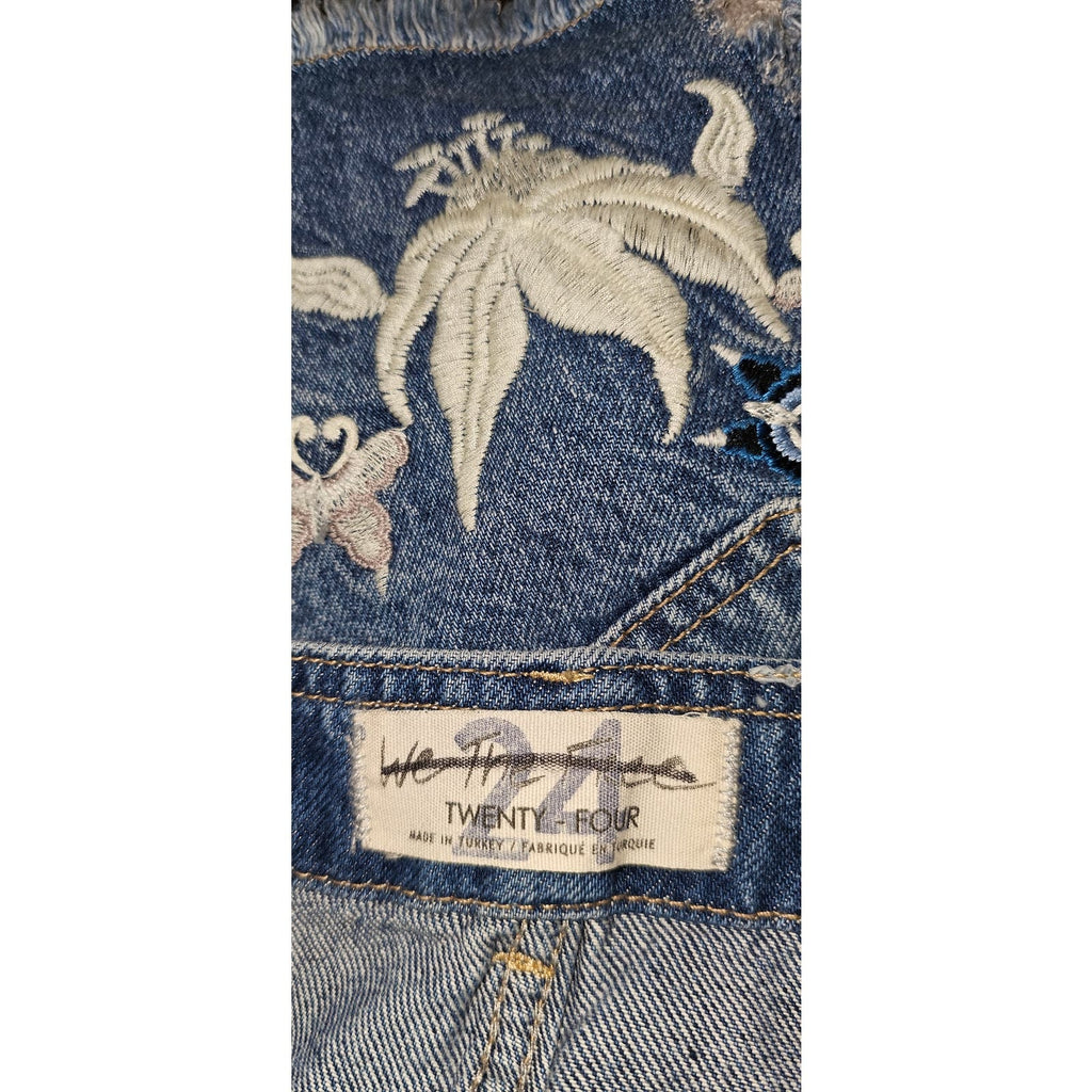 New FREE PEOPLE You're My Butterfly Embroidered Shorts CUTOFFS $198 SIZE 24