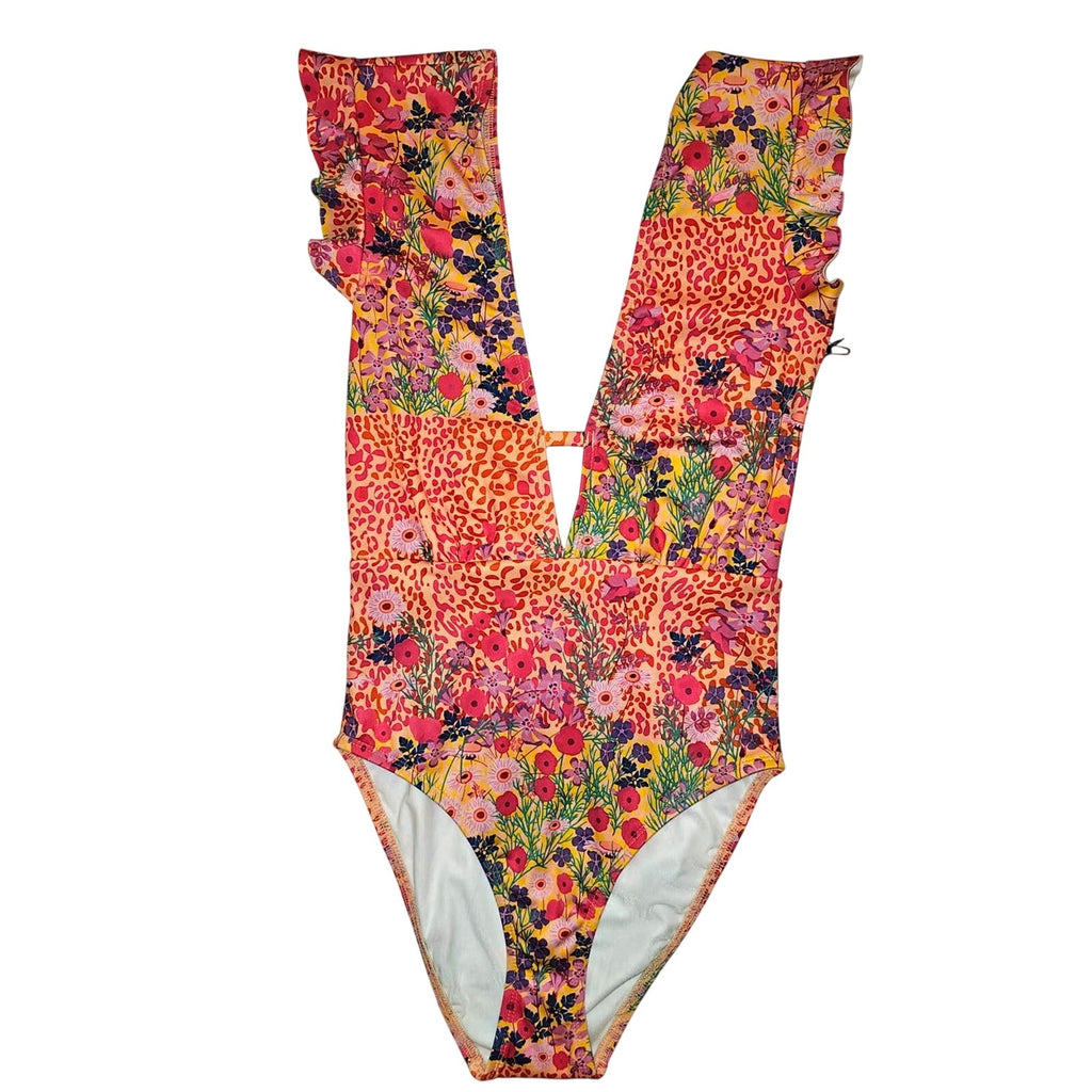 New Free People BETH RICHARDS Sophia One Piece Swimsuit $280 MEDIUM Floral