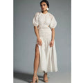 Anthropologie Significant Zofia Puff-Sleeve Shirred Cutout Dress