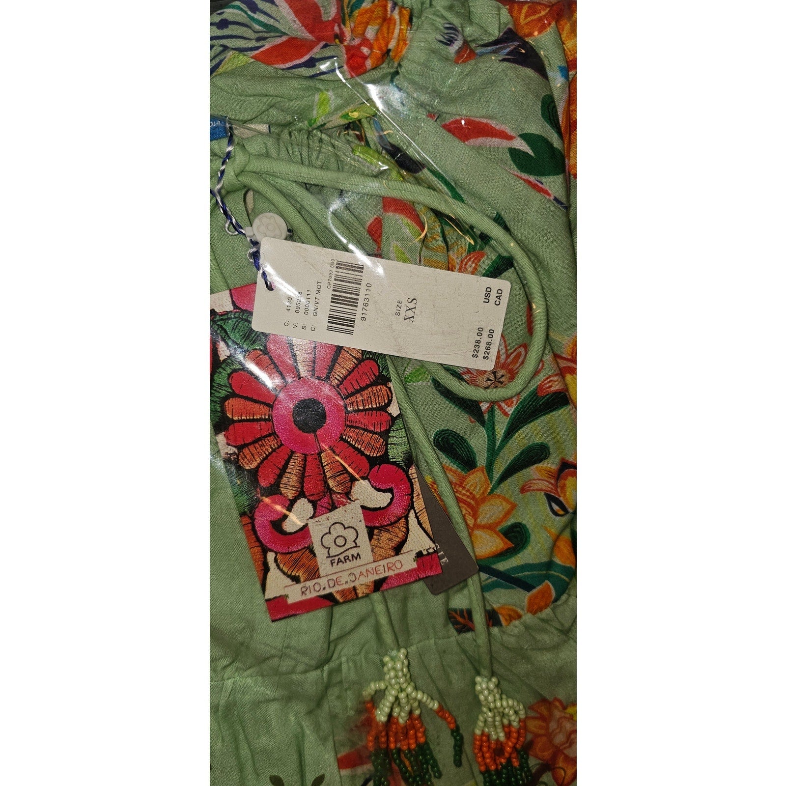 New Farm Rio x Anthropologie Off-The-Shoulder Tiered Floral Midi Dress $238 XXS