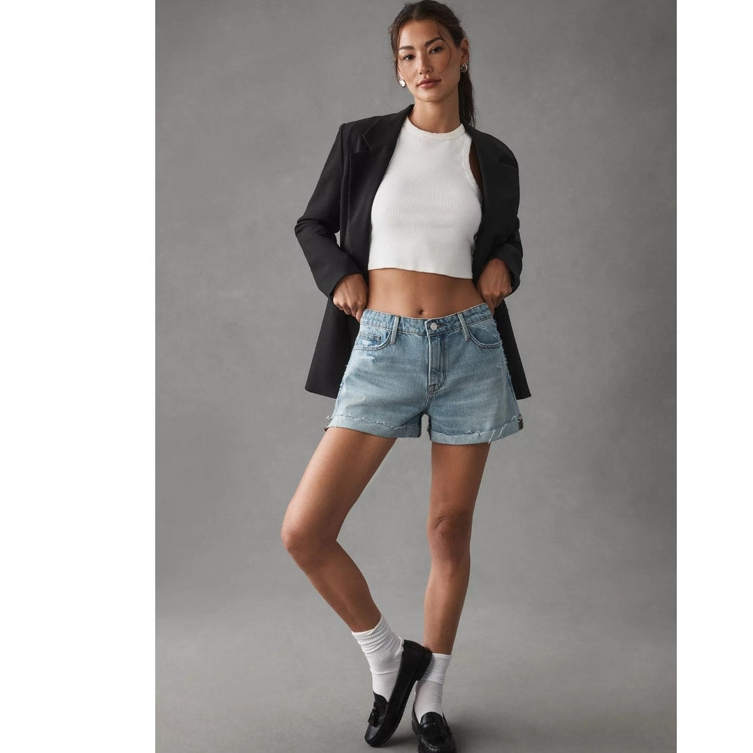 New ANTHROPOLOGIE Frame Le Grand Garcon Shorts $198 SIZE 31 Vintage Denim