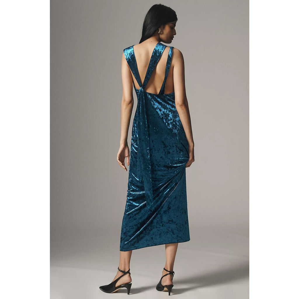 Anthropologie Significant Other Kaja Stretch Velvet Maxi Dress $278 SZ 4