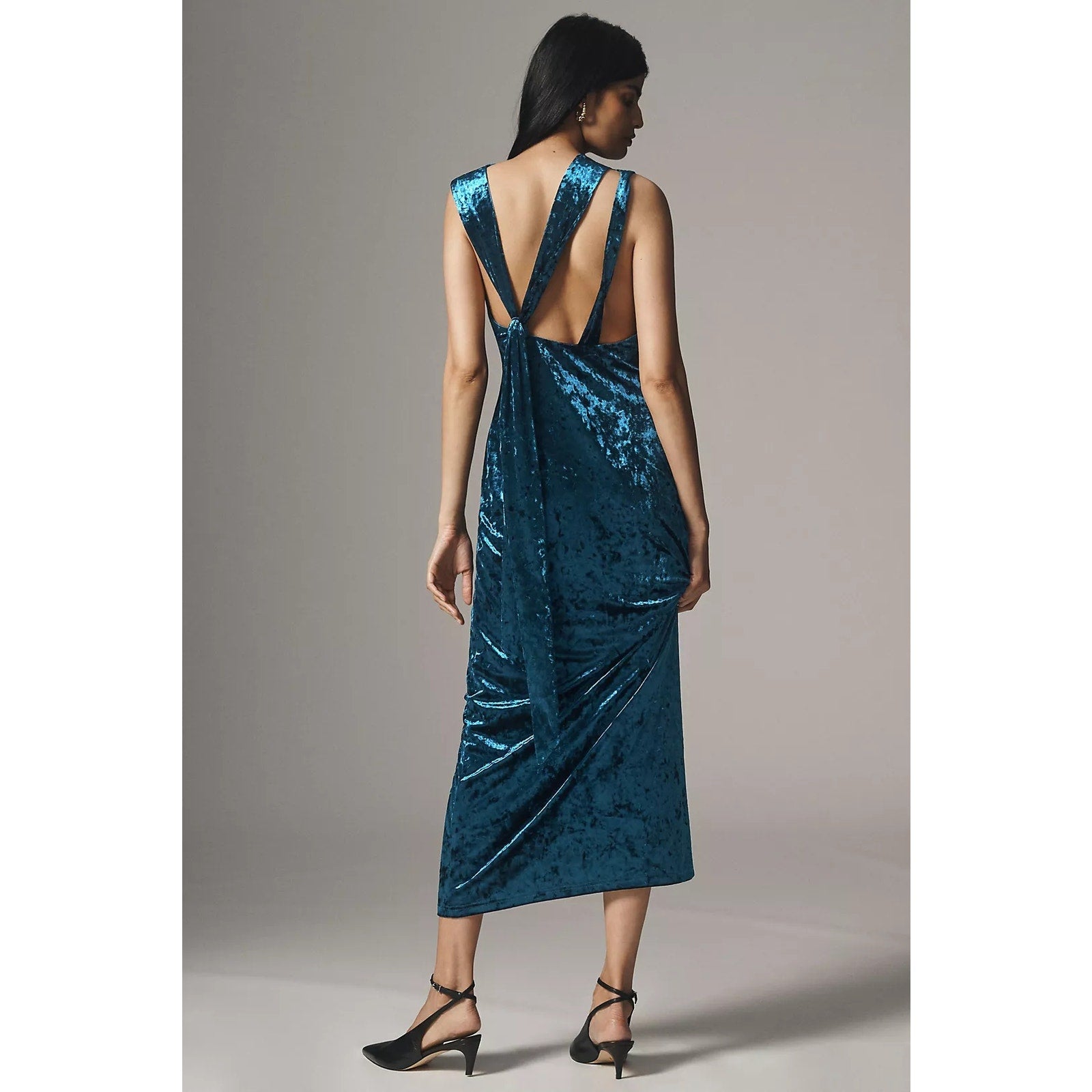 Anthropologie Significant Other Kaja Stretch Velvet Maxi Dress $278 SZ 4