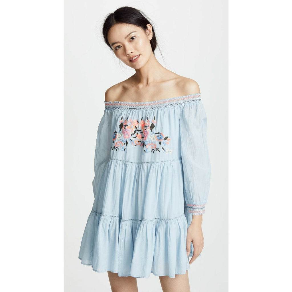 NEW Free People $148 Women's Blue Sunbeams Mini dress Size Small