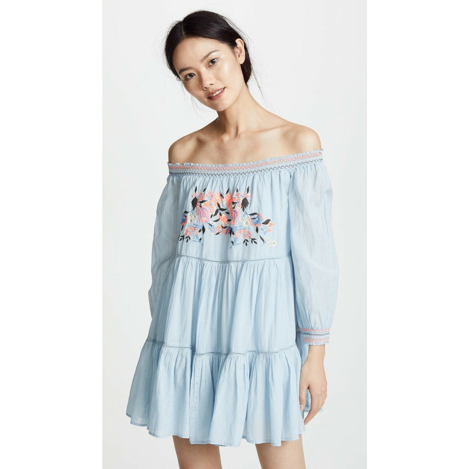 NEW Free People $148 Women's Blue Sunbeams Mini dress Size Small