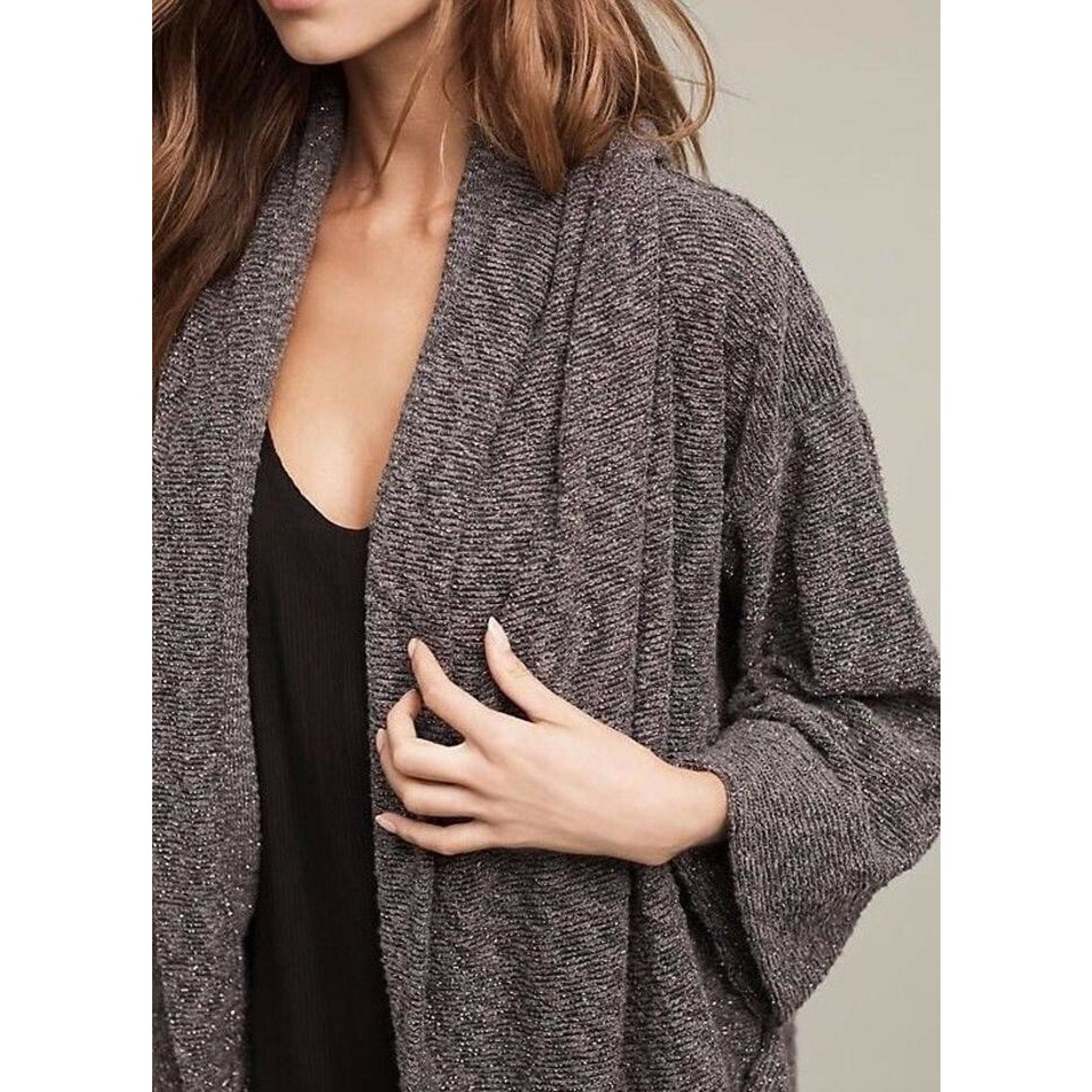 NEW Anthropologie Saturday Sunday Ingleside Cardigan XS/S Metallic Shimmer