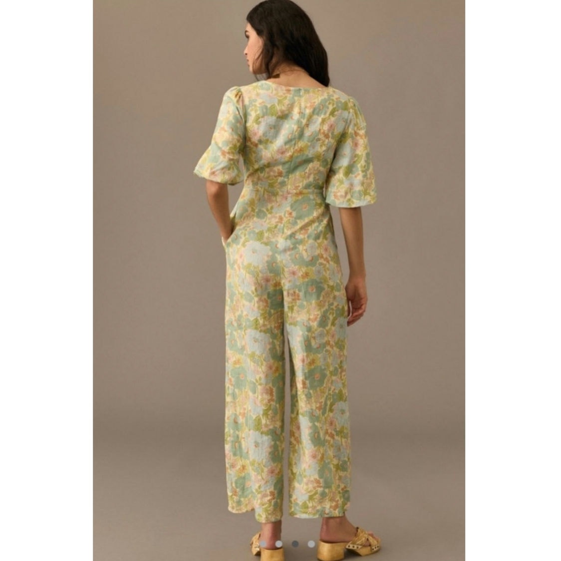 Anthropologie x Sancia The Aida Floral Wide-Leg Jumpsuit $239 PLUS 1X Green