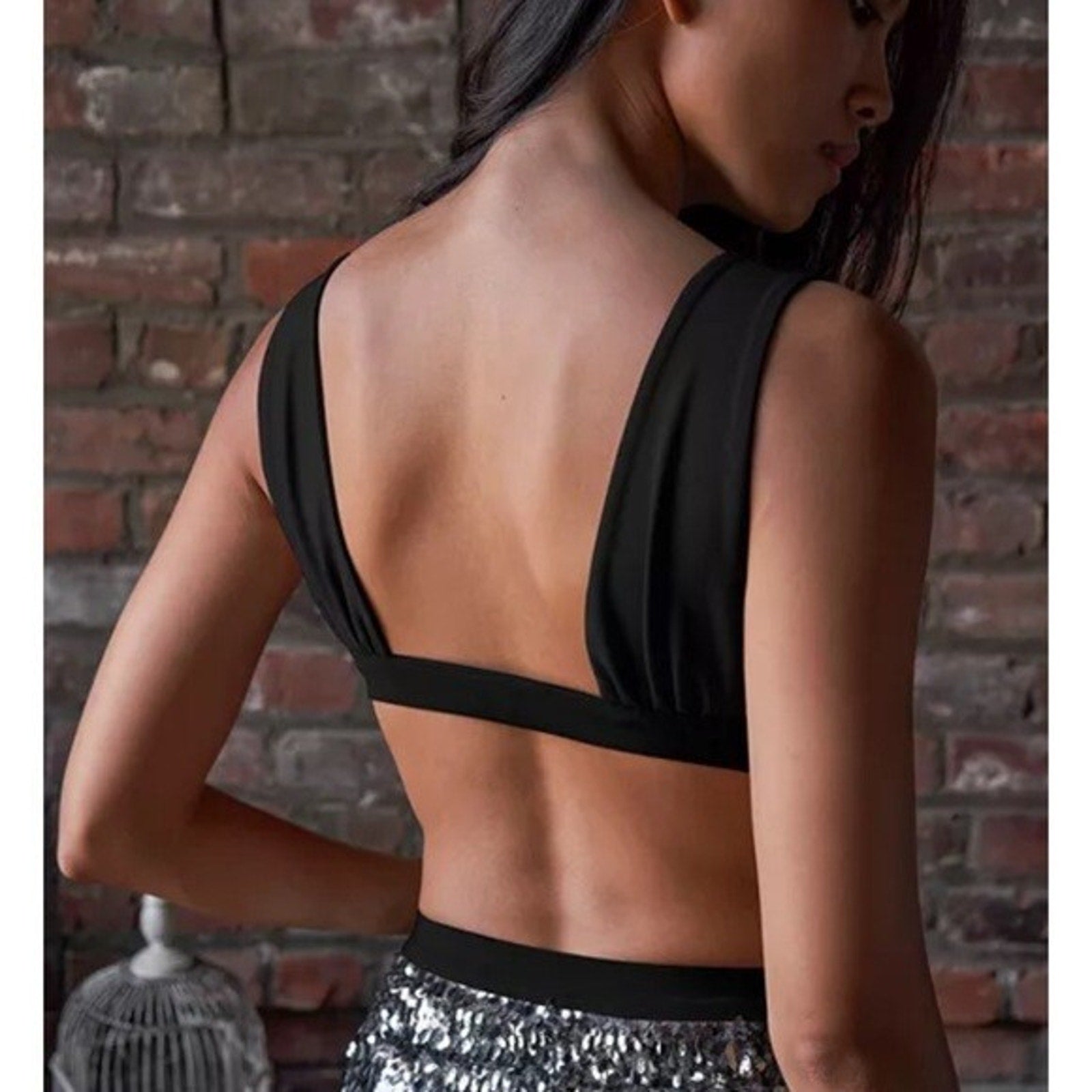 New Free People LET IT SHINE BRALETTE $48 + PANTY $38 SEQUINED X-SMALL Gray