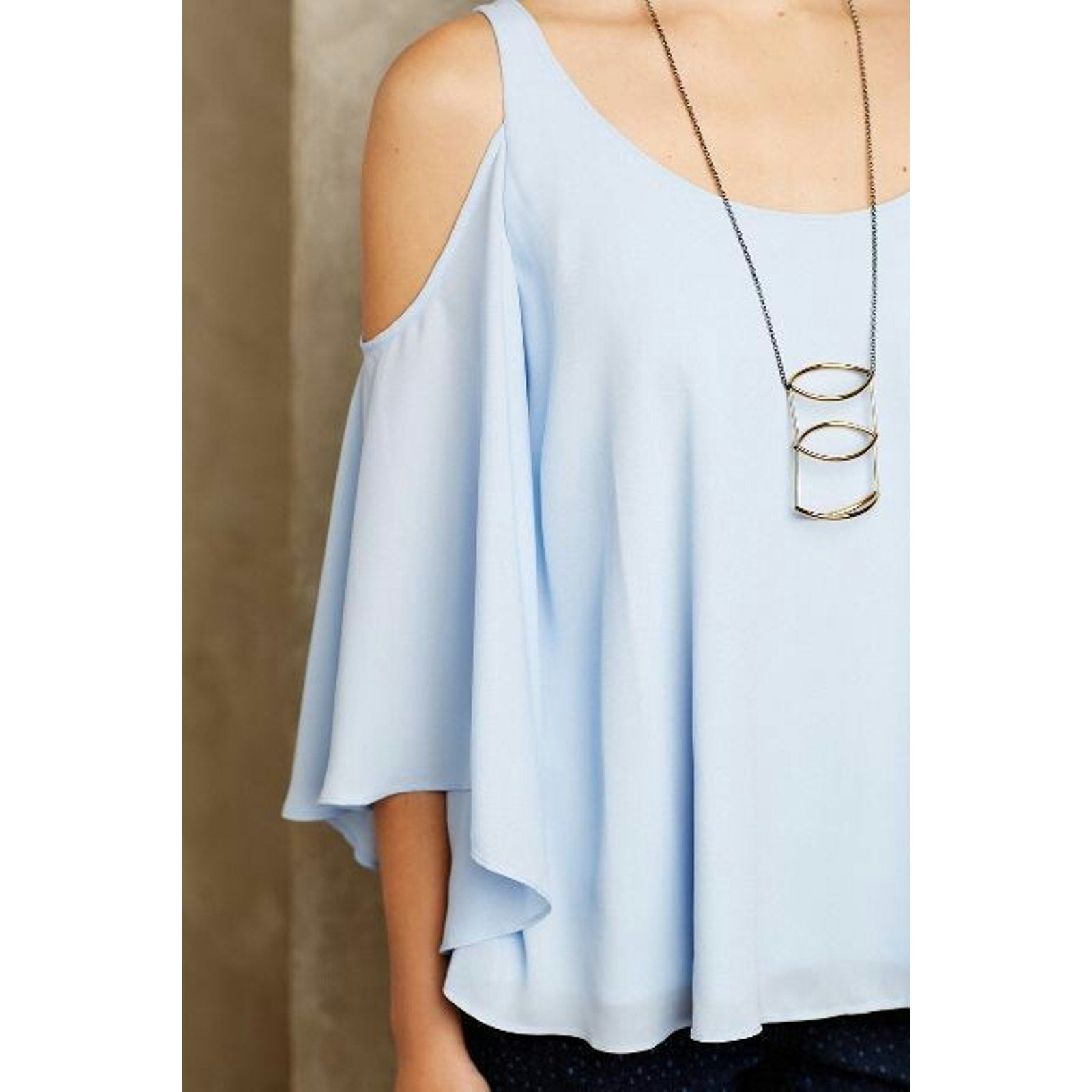 NEW Anthropologie Fluttered Aida Blouse by Deletta Size Small Blue