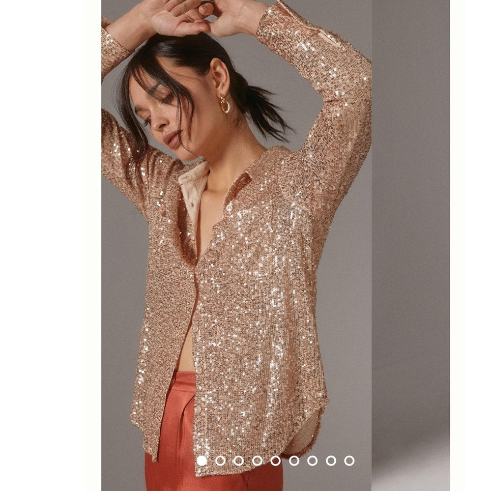 Anthropologie Sunday in Brooklyn Sequin Buttondown