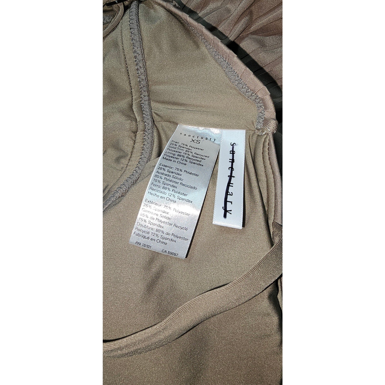 ANTHROPOLOGIE Sanctuary Splice Mio One-Piece Swimsuit X-SMALL Beige Anthropologie