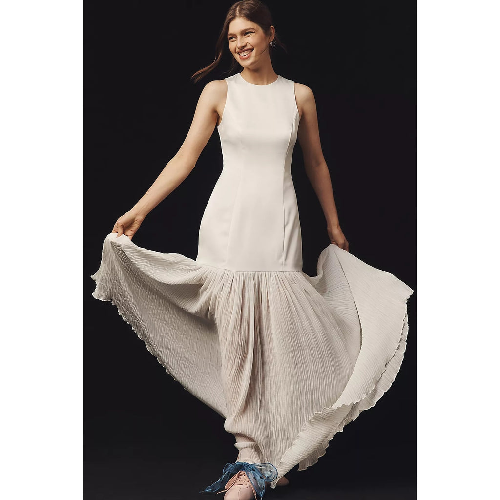 Anthropologie BHLDN ALIGNE Zane Sleeveless Sheer Skirt Maxi Dress SZ 10 Anthropologie
