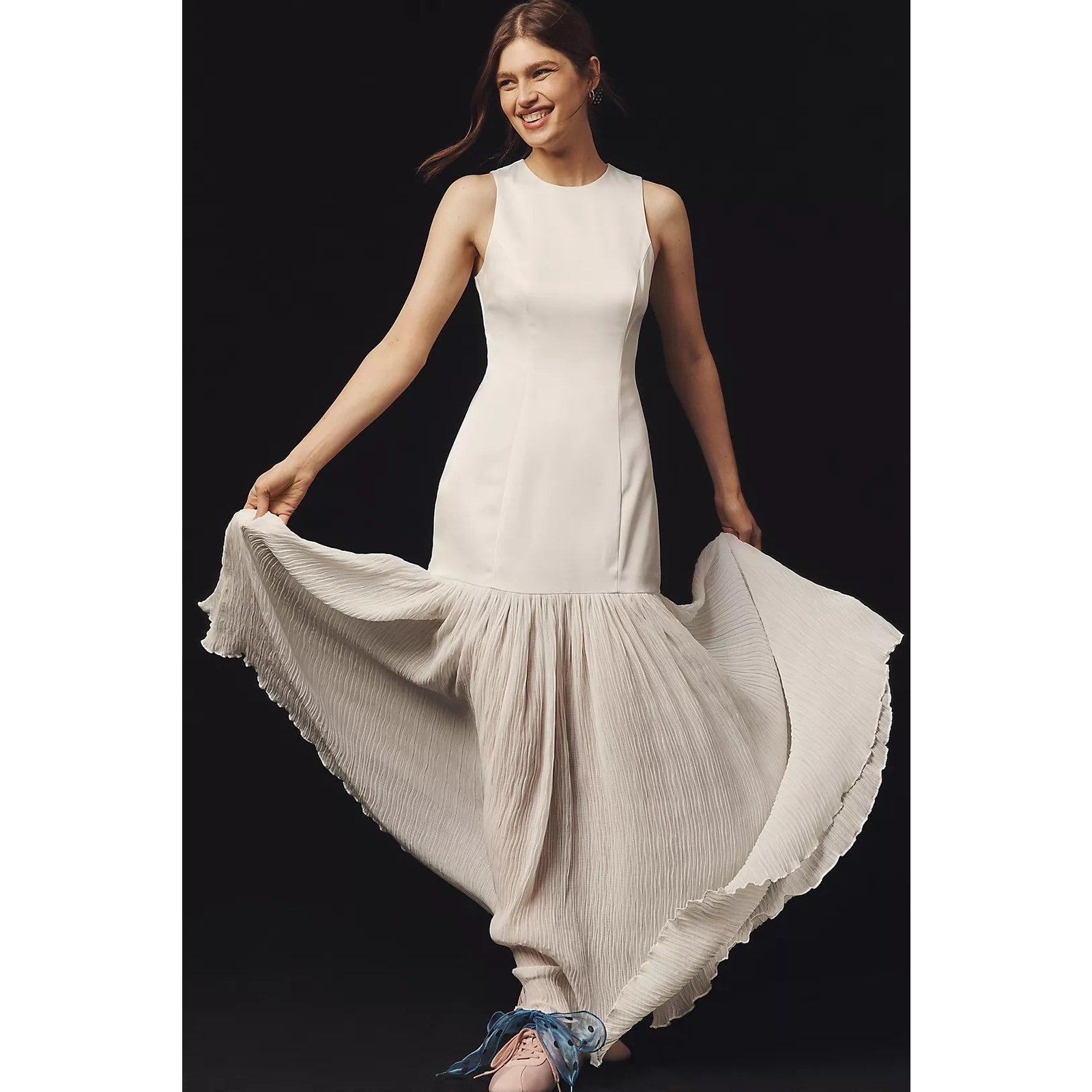 Anthropologie BHLDN ALIGNE Zane Sleeveless Sheer Skirt Maxi Dress SZ 10 Anthropologie