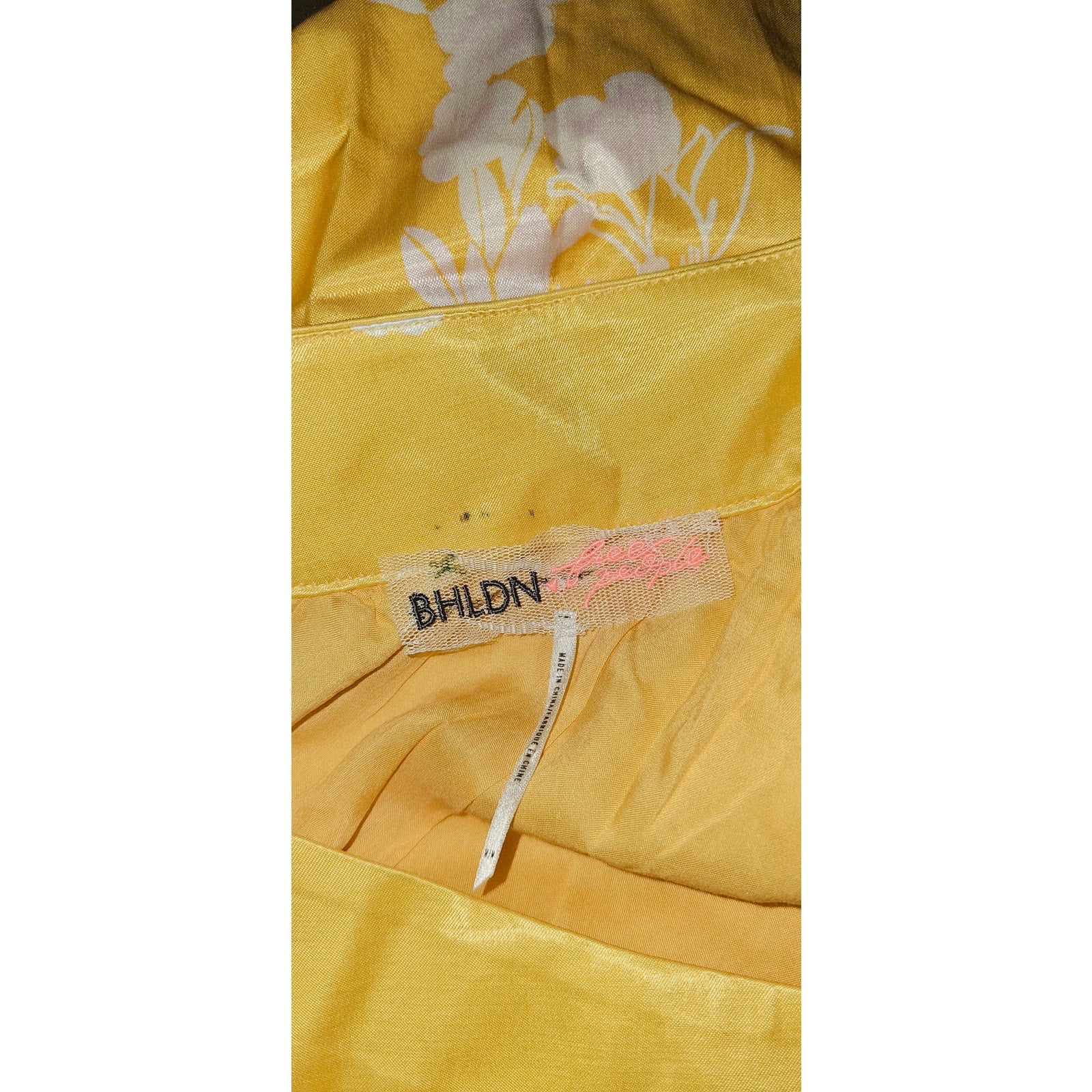 New Anthropologie BHLDN Free People Lanna Dress ONE SHOULDER $300 MEDIUM Yellow